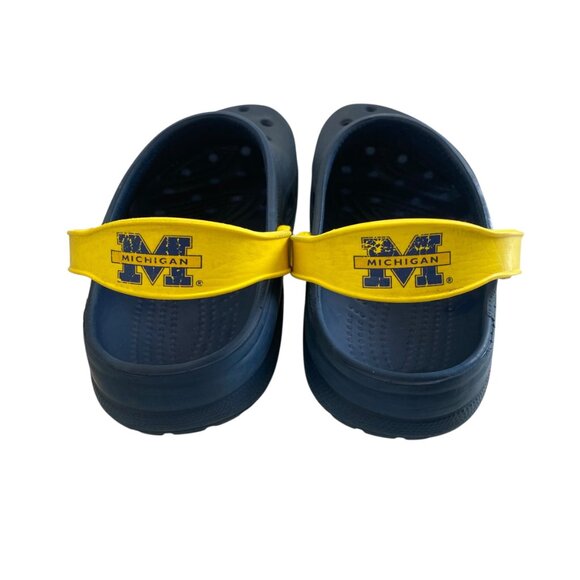Crocs University Michigan Classic Clogs Beach Navy Blue Yellow Mens XXL 12-13 - Picture 8 of 9